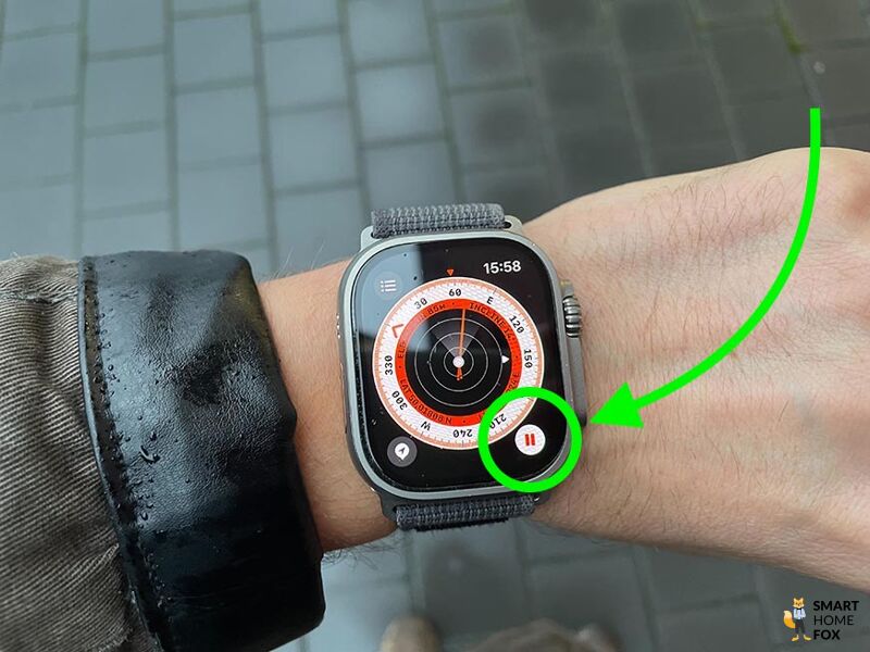 Man sieht die Back Track Funktion auf der Apple Watch Ultra.